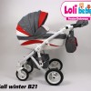 Carucior copii 3 in 1 Lolibebe LOVE Fall Winter Red Grey