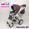 Carucior copii 3 in 1 Lolibebe LOVE Fall Winter Red Grey