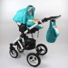 Carucior copii 3 in 1 LoliBebe Love Blue Flowers