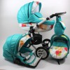 Carucior copii 3 in 1 LoliBebe Love Blue Flowers
