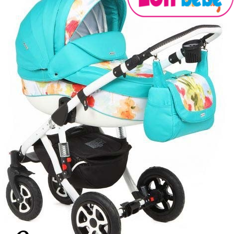 Carucior copii 3 in 1 LoliBebe Love Blue Flowers