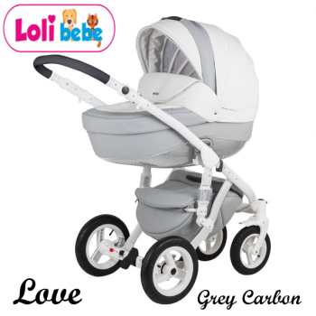 Carucior copii 3 in 1 LoliBebe LOVE Deluxe Grey Carbon