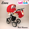 Carucior copii 3 in 1 Lolibebe LOVE Red Flowers