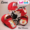 Carucior copii 3 in 1 Lolibebe LOVE Red Flowers