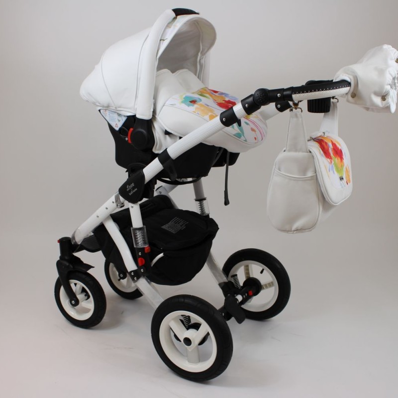 Carucior copii 3 in 1 Lolibebe LOVE White Magnolia