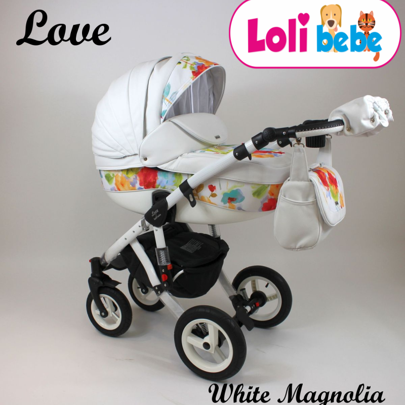 Carucior copii 3 in 1 Lolibebe LOVE White Magnolia