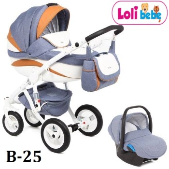 Carucior copii 3 in 1 Lolibebe LOVE Fall Winter Blue Beige