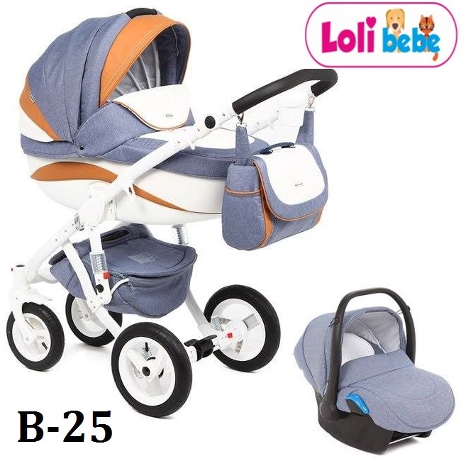 Carucior copii 3 in 1 Lolibebe LOVE Fall Winter Blue Beige