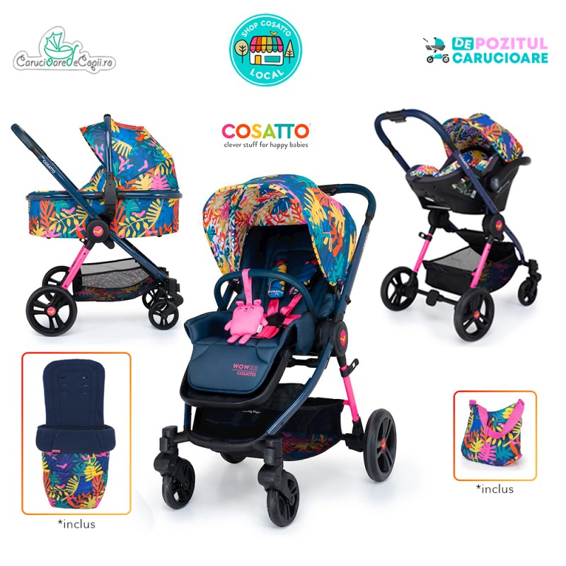 Carucior 3 in 1 Cosatto Wowee Tropicana Pachet Extra