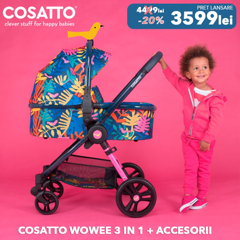 Carucior 3 in 1 Cosatto Wowee Tropicana Pachet Extra