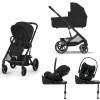 Noul Cybex Balios S Lux 2025 Moon Black sistem 4 in 1 cu Cybex Cloud G Plus i-size recline ADAC si baza isofix rotativa