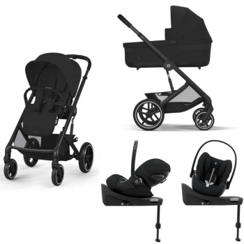 Noul Cybex Balios S Lux 2025 Moon Black sistem 4 in 1 cu Cybex Cloud G Plus i-size recline ADAC si baza isofix rotativa