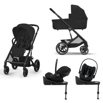 Noul Cybex Balios S Lux 2025 Moon Black sistem 4 in 1 cu Cybex Cloud G Plus i-size recline ADAC si baza isofix rotativa