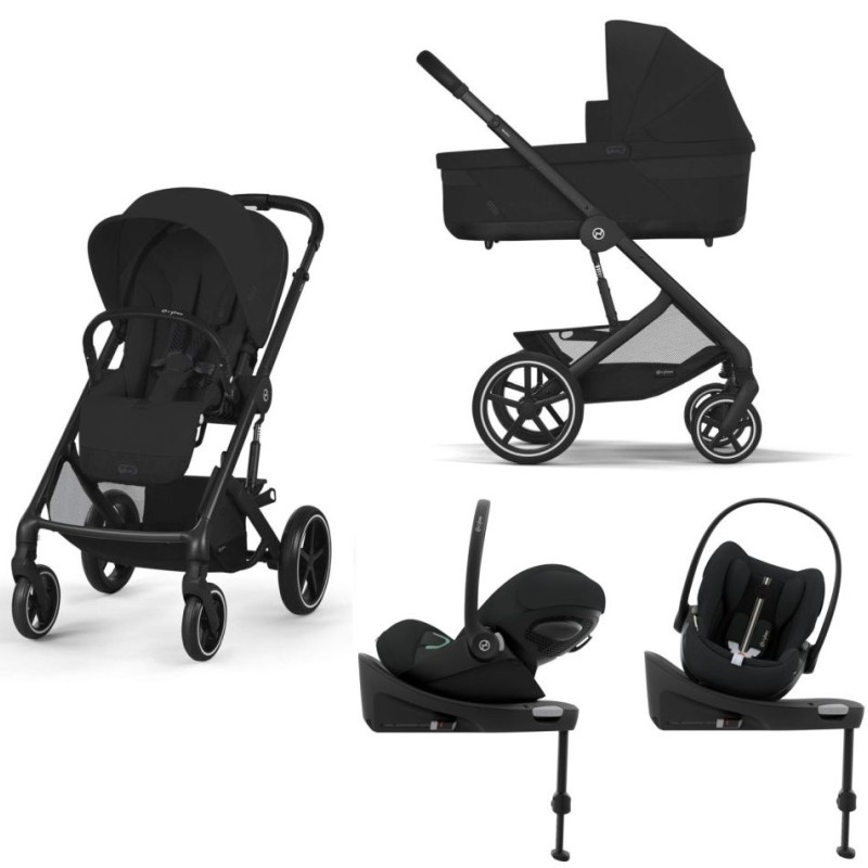 Noul Cybex Balios S Lux 2025 Moon Black sistem 4 in 1 cu Cybex Cloud G Plus i-size recline ADAC si baza isofix rotativa