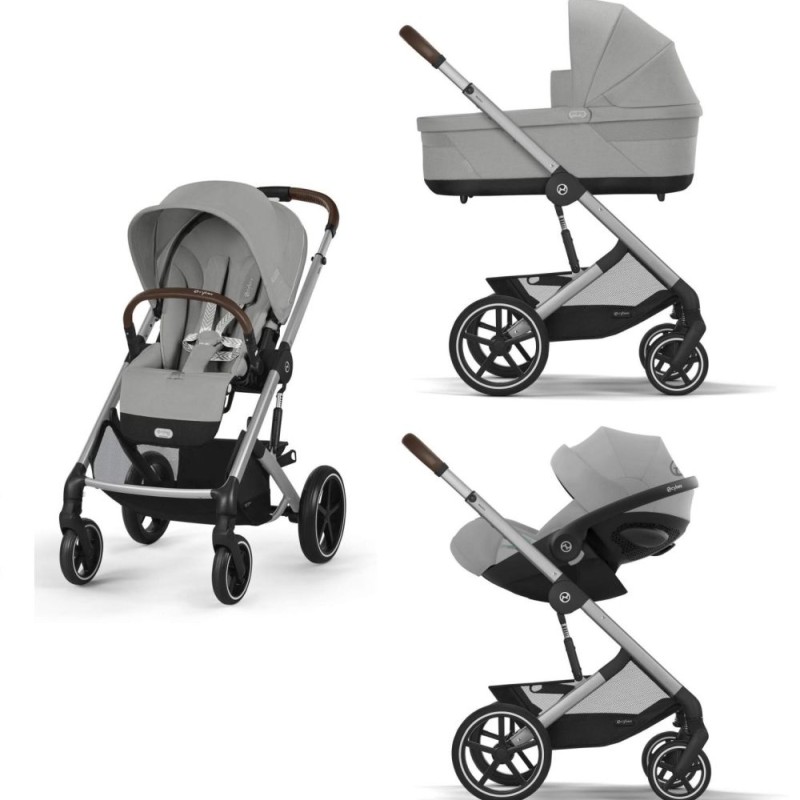 Noul Cybex Balios S Lux 2025 Stone Grey sistem 3 in 1 cu Cybex Cloud G Plus i-size recline ADAC