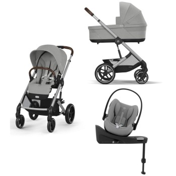 Noul Cybex Balios S Lux 2025 Stone Grey sistem 4 in 1 cu Cybex Cloud G Plus i-size recline testata ADAC si baza isofix rotativa