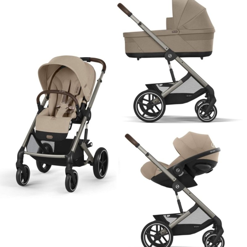 Noul Cybex Balios S lux 2025 Almond Beige sistem 3 in 1 cu Cybex Cloud G Plus i-size recline testata ADAC 