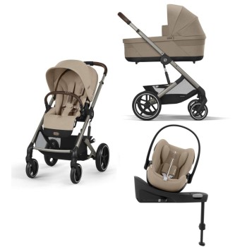 Noul Cybex Balios S Lux 2025 Almond Beige sistem 4 in 1 cu Cybex Cloud G Plus i-size recline testata ADAC si baza isofix rotativa