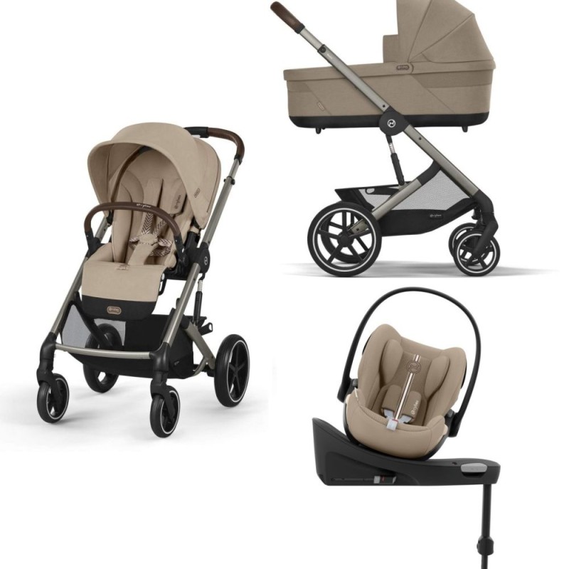 Noul Cybex Balios S Lux 2025 Almond Beige sistem 4 in 1 cu Cybex Cloud G Plus i-size recline testata ADAC si baza isofix rotativa