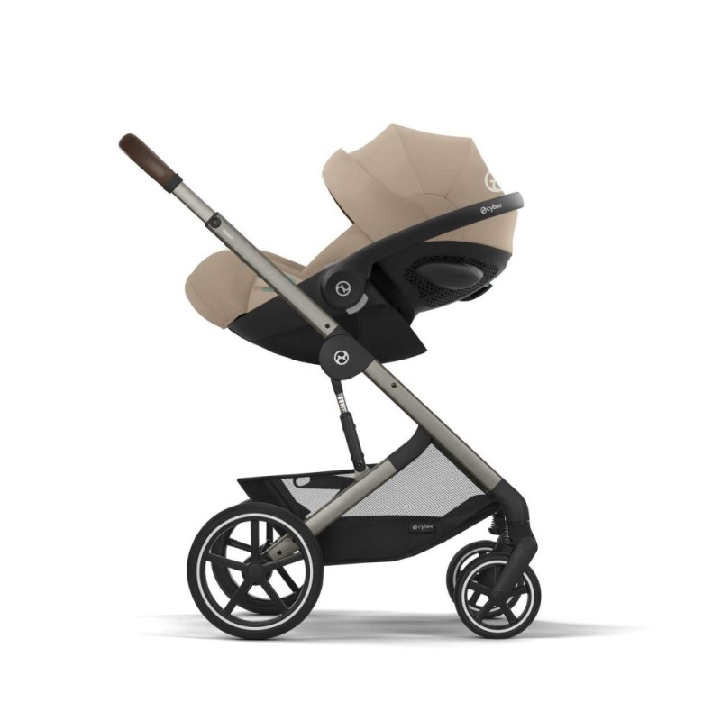 Noul Cybex Balios S lux 2025 Almond Beige sistem 3 in 1 cu Cybex Cloud G Plus i-size recline testata ADAC 