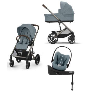 Noul Cybex Balios S Lux 2025 Stormy Blue sistem 4 in 1 cu Cybex Cloud G Plus i-size recline testata ADAC si baza isofix rotativa