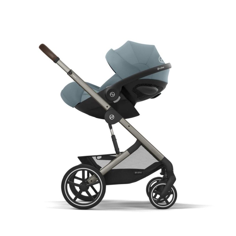 Noul Cybex Balios S Lux 2025 Stormy Blue sistem 3 in 1 cu Cybex Cloud G Plus i-size recline testata ADAC