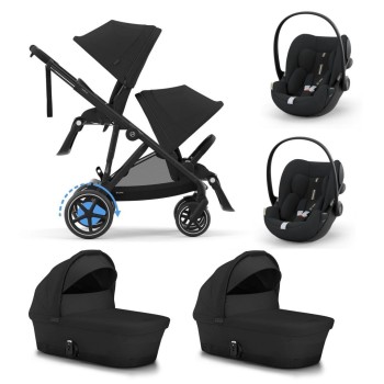 Cybex E-Gazelle S electric Moon Black 3in1 cu landouri si scoici Cloud G plus ADAC
