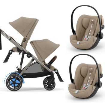 Noul Cybex E-Gazelle S electric Almond Beige 2 in 1 Gemeni cu scoici Cloud G plus