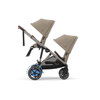 Noul Cybex E-Gazelle S electric Almond Beige 2 in 1 Gemeni cu scoici Cloud G plus