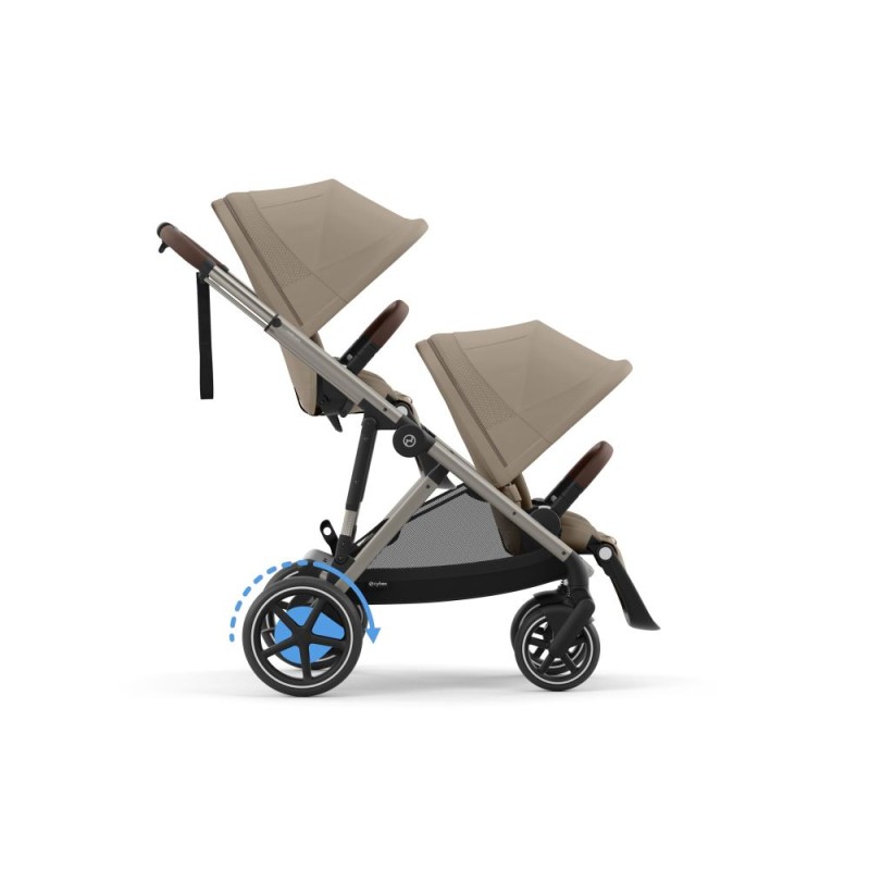 Noul Cybex E-Gazelle S electric Almond Beige 3 in 1 Gemeni cu landouri si scoici Cloud G plus