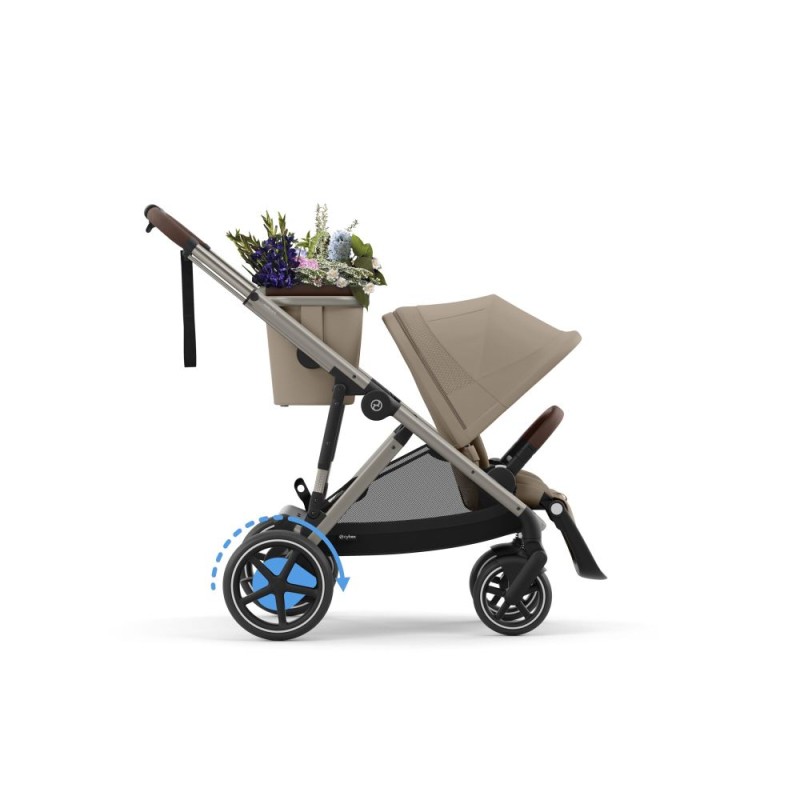 Noul Cybex E-Gazelle S electric Almond Beige 3 in 1 Gemeni cu landouri si scoici Cloud G plus