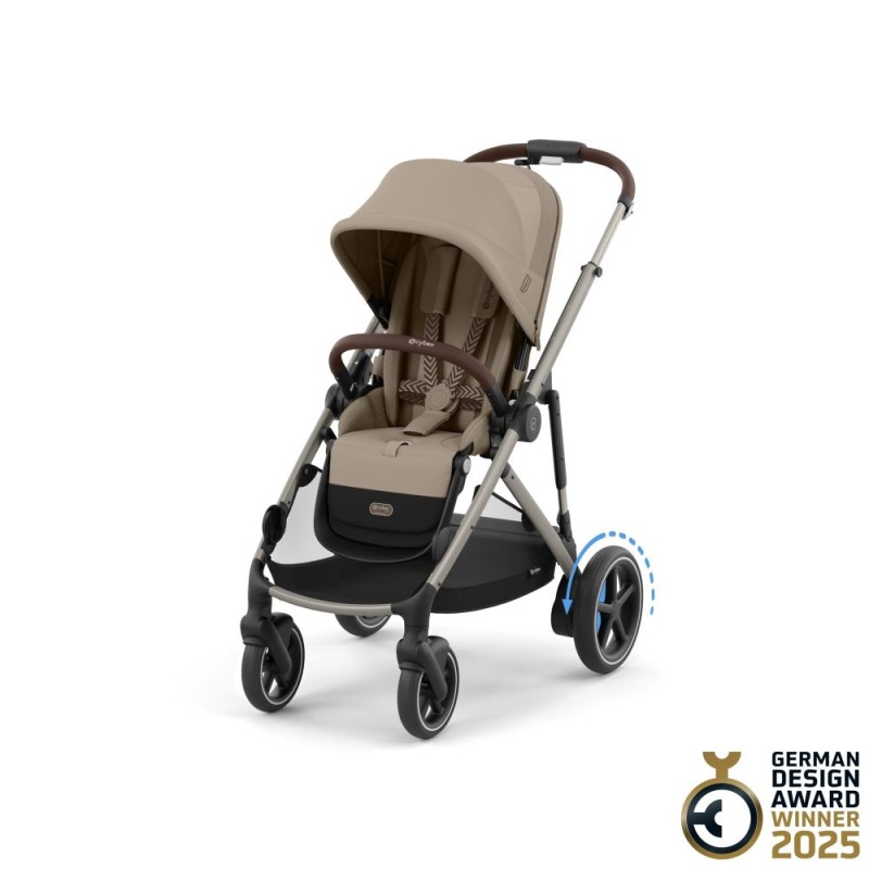 Noul Cybex E-Gazelle S electric Almond Beige 3 in 1 Gemeni cu landouri si scoici Cloud G plus