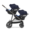 Noul Cybex Gazelle S Sky Blue 3 in 1 Gemeni cu landouri si scoici Cybex Cloud G Plus i-size recline testate ADAC