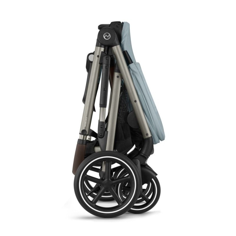 Noul Cybex Gazelle S Sky Blue 3 in 1 Gemeni cu landouri si scoici Cybex Cloud G Plus i-size recline testate ADAC