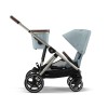 Noul Cybex Gazelle S Sky Blue 3 in 1 Gemeni cu landouri si scoici Cybex Cloud G Plus i-size recline testate ADAC
