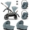 Noul Cybex Gazelle S Sky Blue 3 in 1 Gemeni cu landouri si scoici Cybex Cloud G Plus i-size recline testate ADAC