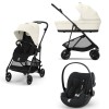 Cybex Melio Carbon 2025 Canvas White 3in1 cu Cloud G Plus Recline ADAC