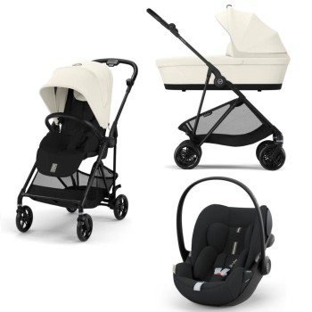 Cybex Melio Carbon 2025 Canvas White 3in1 cu Cloud G Plus Recline ADAC
