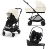 Cybex Melio Carbon 2025 Canvas White 4in1 cu Cloud G Plus Recline ADAC si baza isofix
