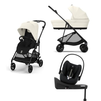 Cybex Melio Carbon 2025 Canvas White 4in1 cu Cloud G Plus Recline ADAC si baza isofix