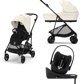 Cybex Melio Carbon 2025 Canvas White 4in1 cu Cloud G Plus Recline ADAC si baza isofix