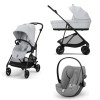 Cybex Melio Carbon 2025 Fog Grey 3in1 cu Cloud G Plus Recline ADAC