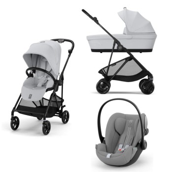 Cybex Melio Carbon 2025 Fog Grey 3in1 cu Cloud G Plus Recline ADAC