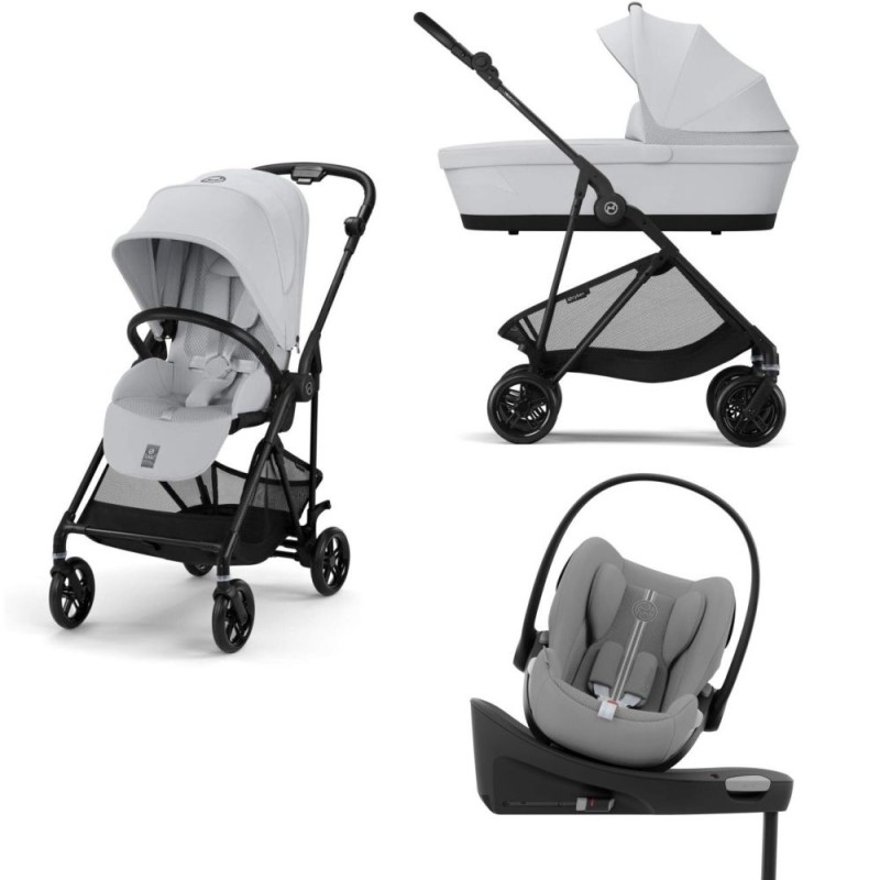 Cybex Melio Carbon 2025 Fog Grey 4in1 cu Cloud G Plus Recline ADAC si baza isofix