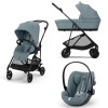 Cybex Melio Carbon Stormy Blue 3in1 cu Cloud G Plus Recline ADAC