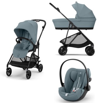 Cybex Melio Carbon Stormy Blue 3in1 cu Cloud G Plus Recline ADAC