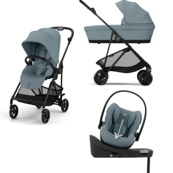 Cybex Melio Carbon Stormy Blue 4in1 cu Cloud G Plus Recline ADAC si baza isofix