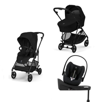 Noul Cybex Melio Carbon Magic Black 4 in 1 cu Scoica Cloud G Plus i-Size Recline testata ADAC si baza isofix rotativa