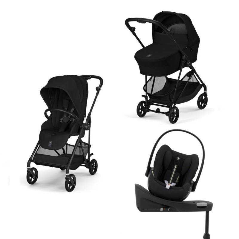 Noul Cybex Melio Carbon Magic Black 4 in 1 cu Scoica Cloud G Plus i-Size Recline testata ADAC si baza isofix rotativa