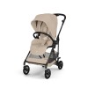 Noul Cybex Melio Carbon Almond Beige 3 in 1 cu Scoica Cloud G Plus i-Size Recline testata ADAC
